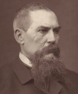 Inverse of portrait from Men of Mark, left-facing.